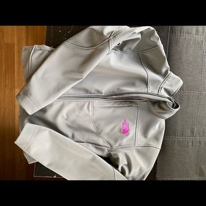 Light grey and pink north face jacket